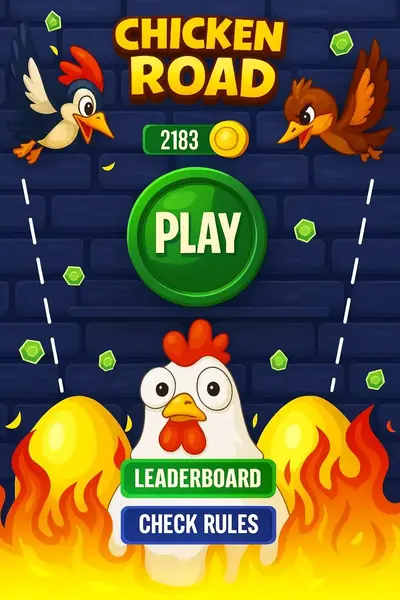 Chicken Road mobile game start screen showing game interface