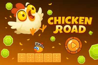 Chicken Road platformer game promotional image showing gameplay mechanics